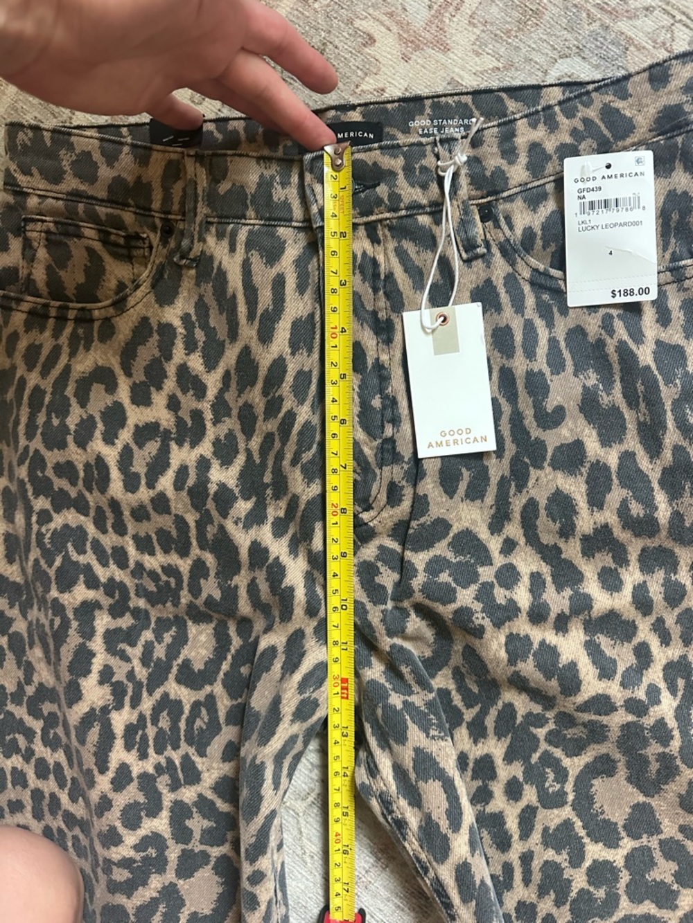 Good American Leopard Print Wide Leg Pants - Tan & Black - Picture 11 of 11